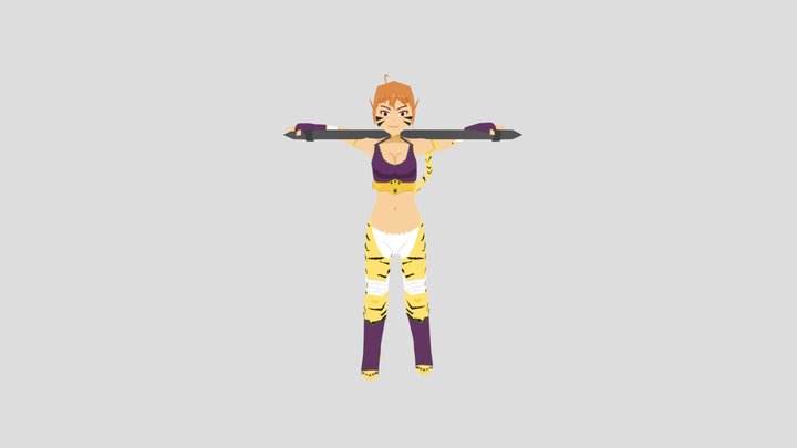 Low Poly : Katt from Breath of Fire 2 3D Model