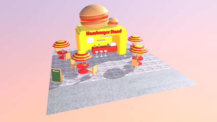Hamburgerstand FBX 3D Model