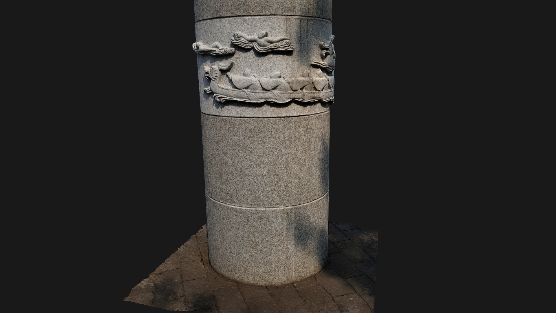 3D model 2016-09 – Beijing 10 - This is a 3D model of the 2016-09 - Beijing 10. The 3D model is about a stone pillar with a carved face.