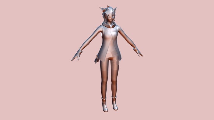 FFXIV Miqo'te 3D Model