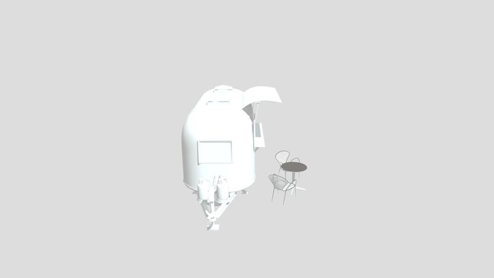 Food Trailer With Furniture – Modello 3D gratuito STL