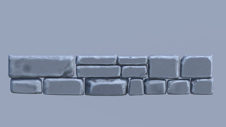 Stylized Stonewall 3D Model
