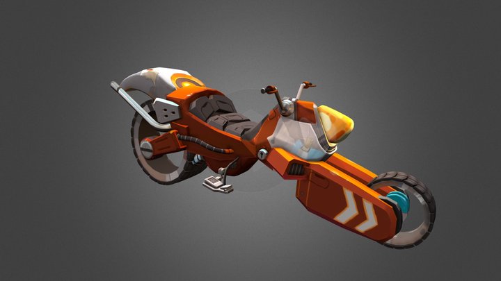 Hand-painted Scifi Bike 3D Model