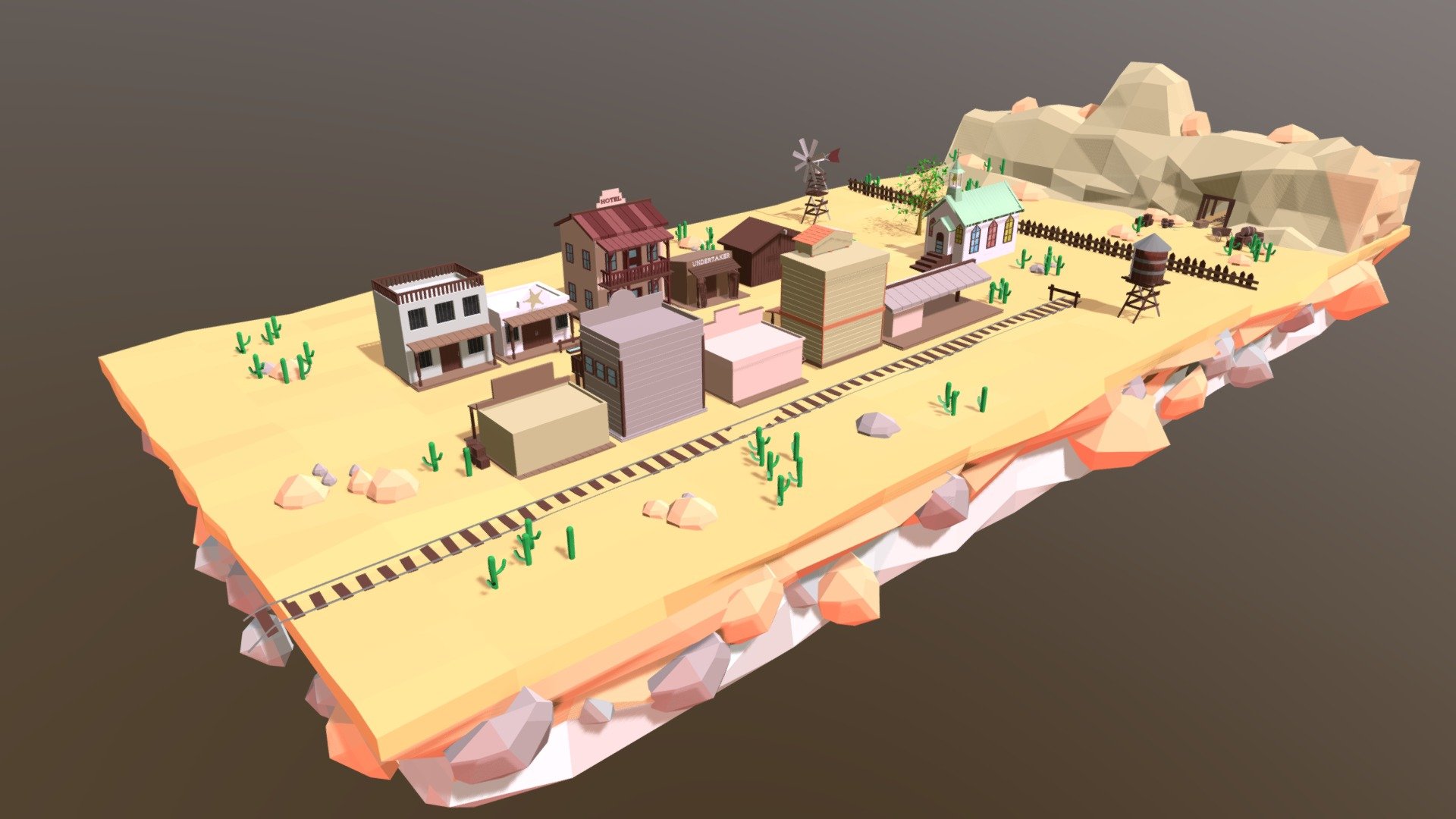 Wild West Town - Low Poly