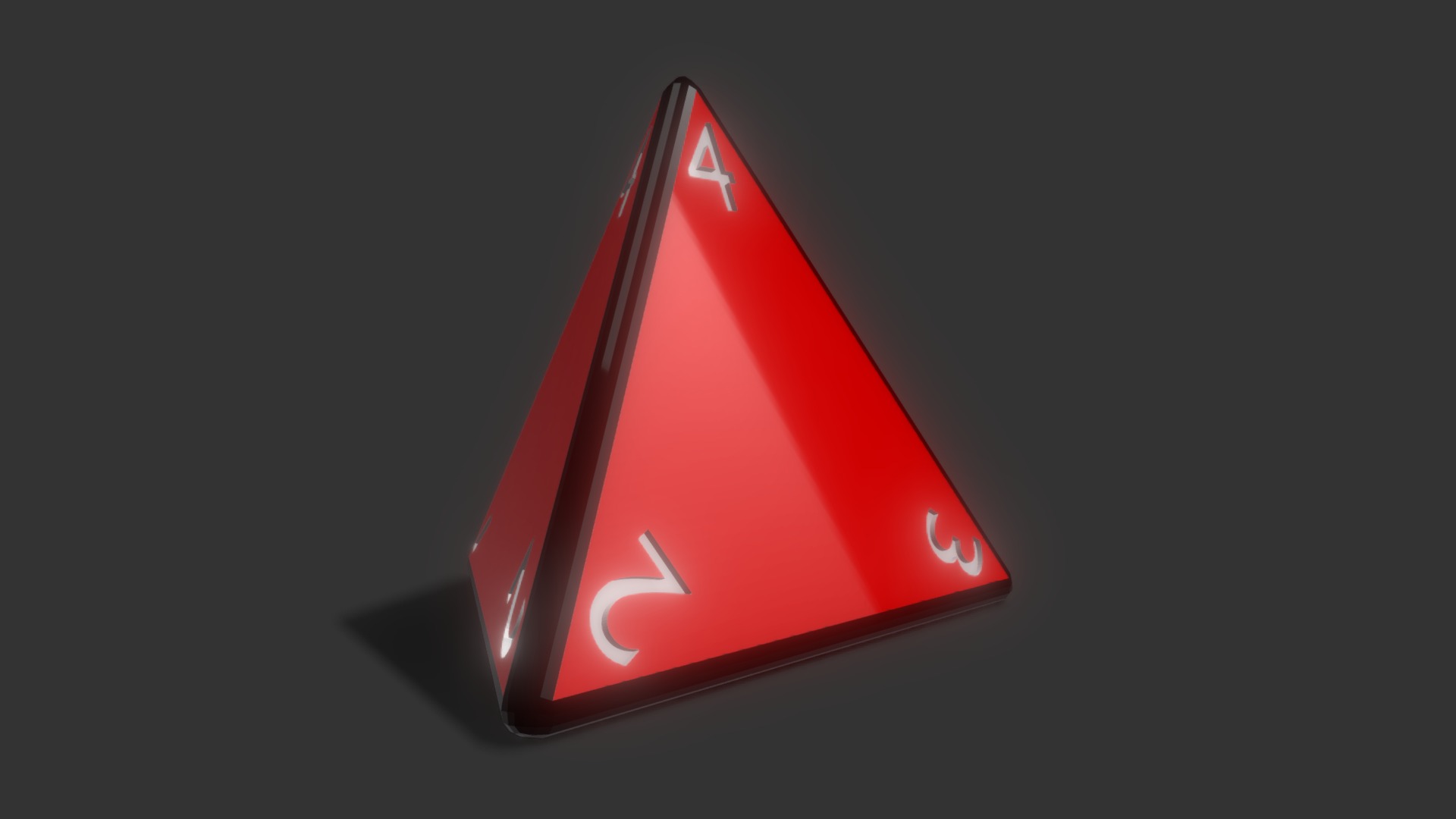 3D model Four-sided dice (d4) - This is a 3D model of the Four-sided dice (d4). The 3D model is about shape.