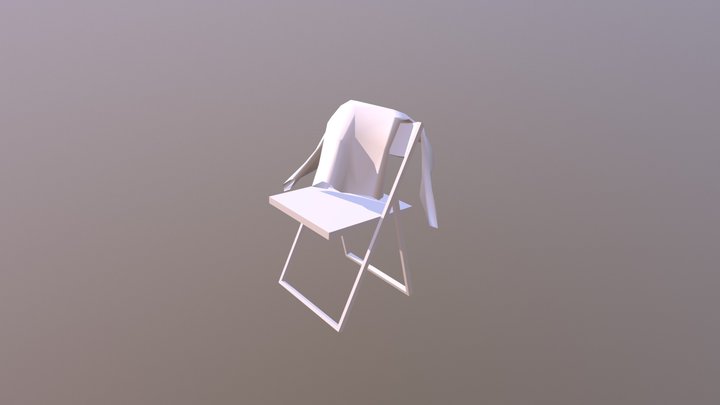 A clothes hung on chair 3D Model