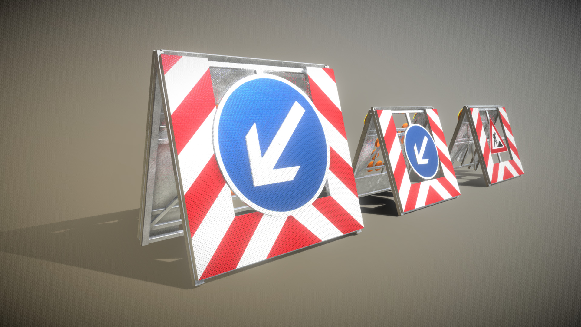 3D model Road Barriers – Simple Version (Collection) - This is a 3D model of the Road Barriers - Simple Version (Collection). The 3D model is about a group of cards.