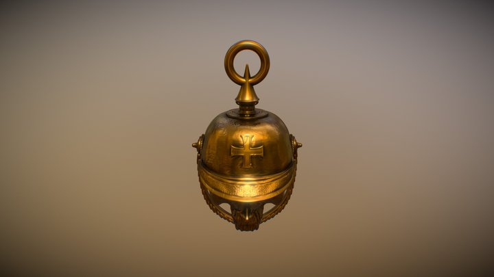 German WWI Infantry Biker Bell 3D Model