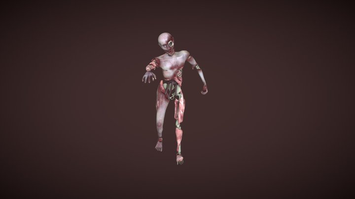 Half-eaten zombie 3D Model