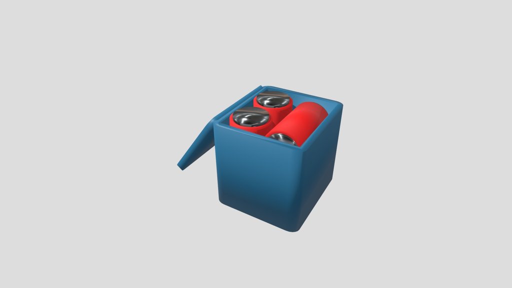 Low Poly Cooler with Drinks