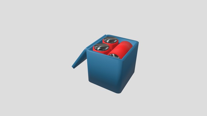 Low Poly Cooler with Drinks