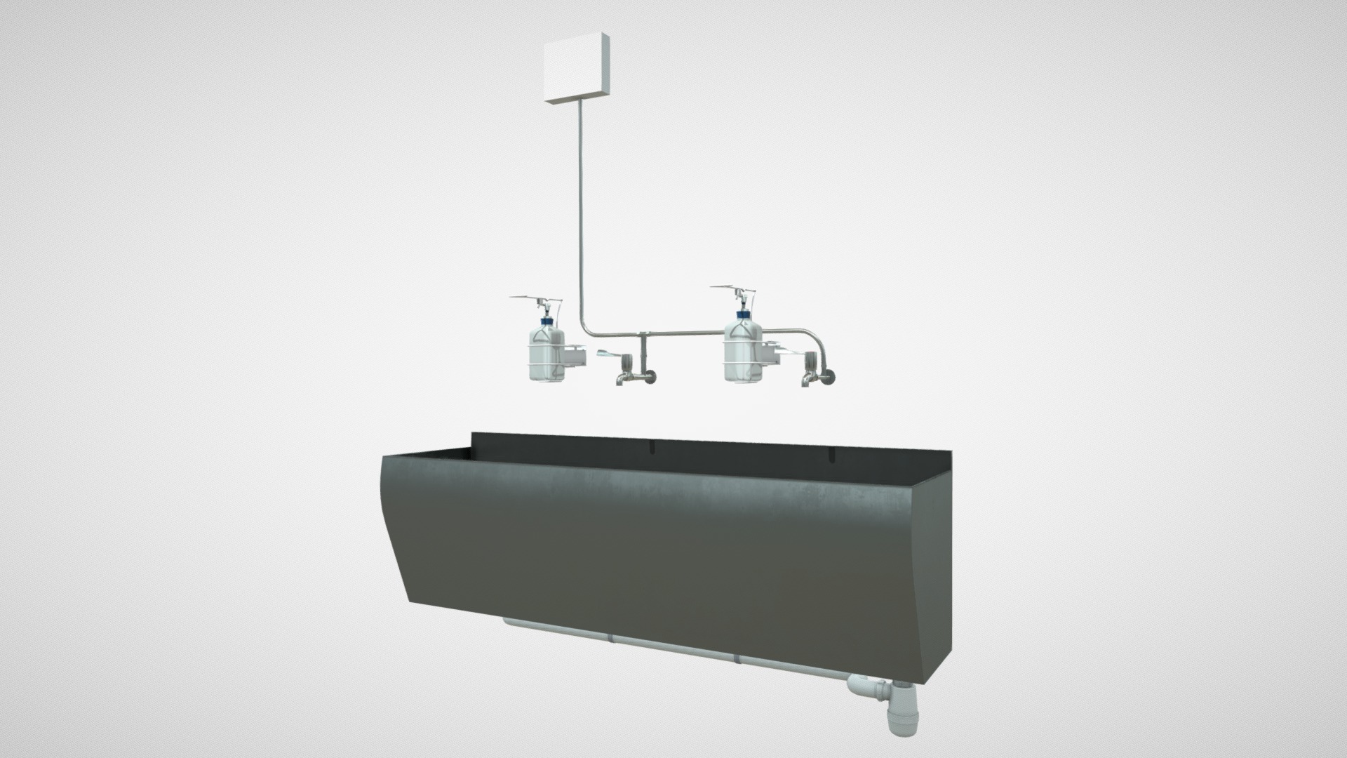 3D model Surgery hand washing  models - This is a 3D model of the Surgery hand washing  models. The 3D model is about a black rectangular object with a light on top.