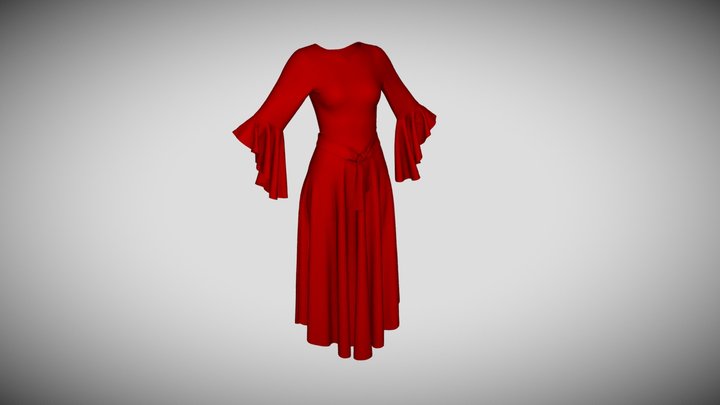 royal woman dress 3D Model