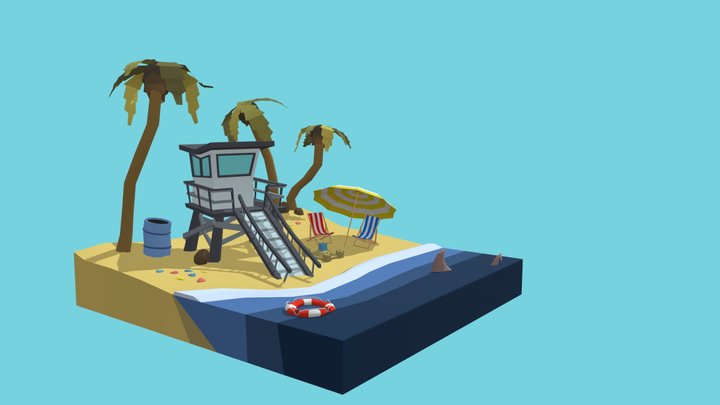 Game Art 1 - Simple Scene 3D Model