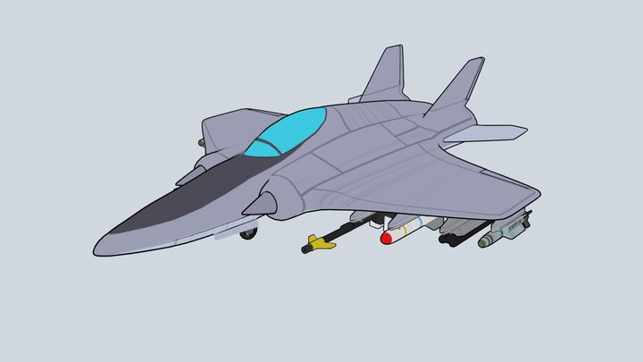 Sci-Fi Attack Spaceship Toon Shader 3D Model
