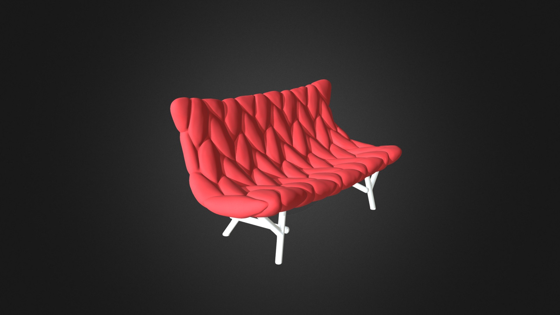 3D model Red Modern Sofa - This is a 3D model of the Red Modern Sofa. The 3D model is about a red rose on a black background.