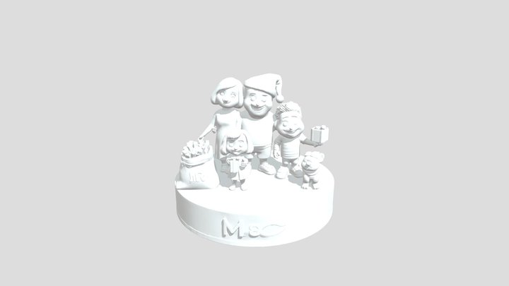 Holiday Green Family 3D Model