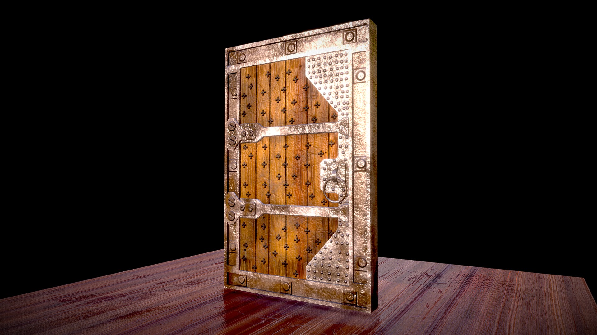 3D model Gears Of  War Asset #3 Wood Door - This is a 3D model of the Gears Of  War Asset #3 Wood Door. The 3D model is about a wooden box with a metal handle.