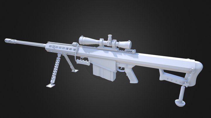 XM500 Mod Sniper Rifle High Poly 3D Model