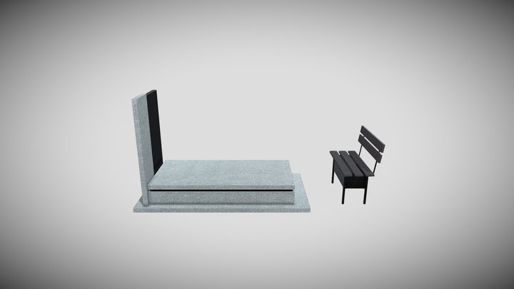 Jaworzyna Śląska nagrobek KAM-BRUX kuru grey 3D Model