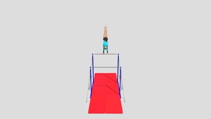 gymnastics uneven bars 3D Model