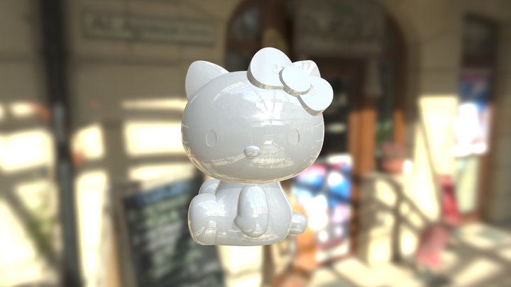 Hello Kitty 3D坐姿●侧头 3D Model