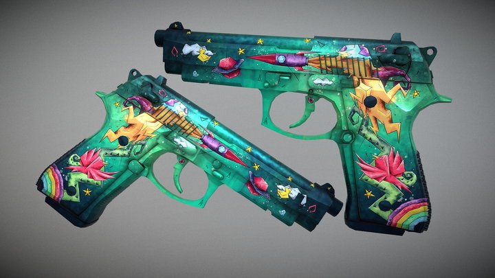 Dual Berettas | 五彩斑斓的梦 3D Model