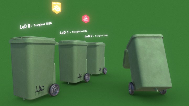 Free Game-Ready Waste Container Model – Free 3D Model STL