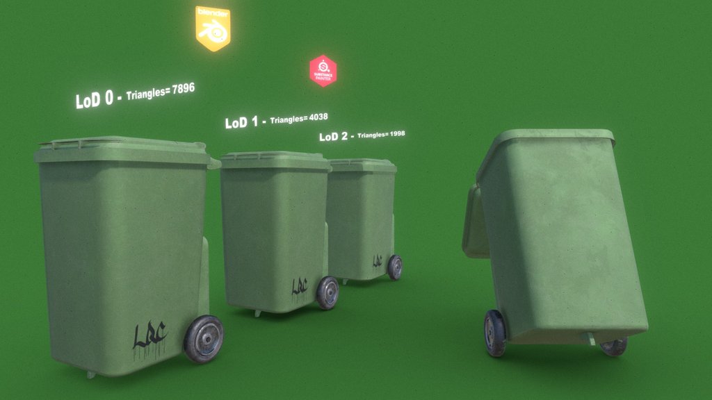 Free Game-Ready Waste Container Model