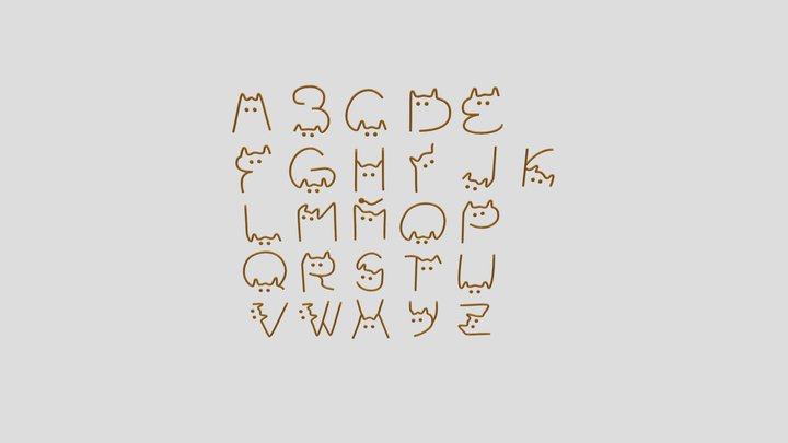 Cats letters 3D Model