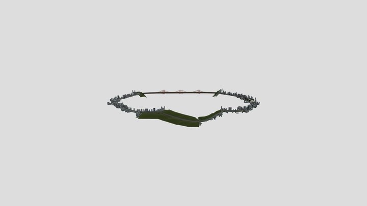 Circle City Track Lowpoly (13mb) 3D Model