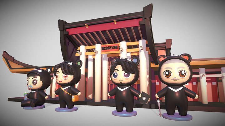 Taiwan's Father & Black Bear 3D Model