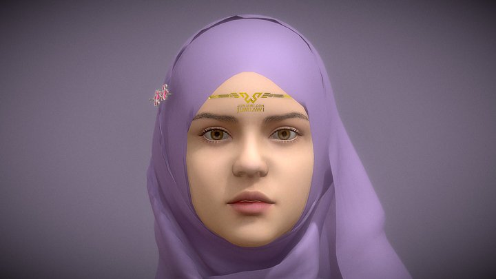 ZINA Realistic Female in Hijab - Rigged Body 3D Model