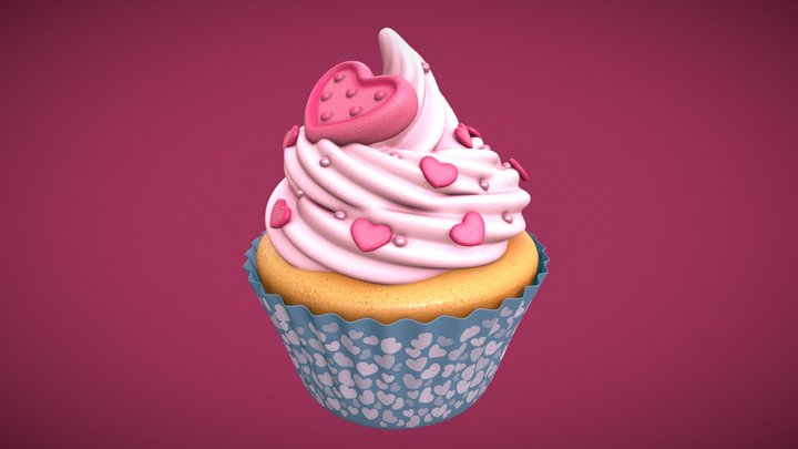 Cupcake Heart 3D Model