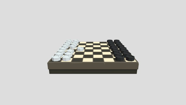 Low poly checkers 3D Model