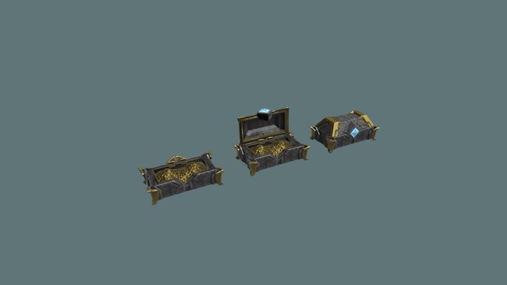 Treasure Chest Game Prop 3D Model