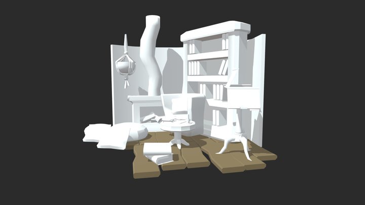 DAE CRIB - Bookworm's Nook 3D Model