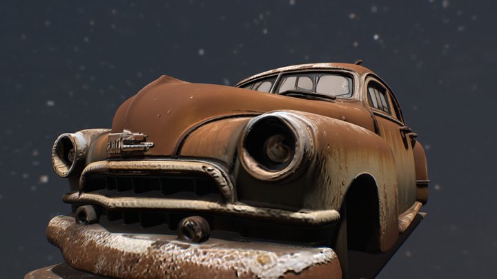 Rusty Abandoned Car 3D Model