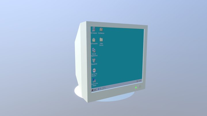 Vintage Computer Monitor 3D Model