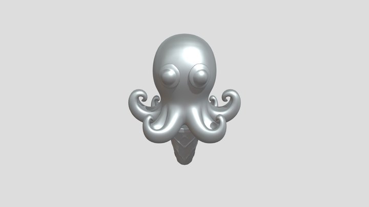 cute octopus ice cream cone 3D Model