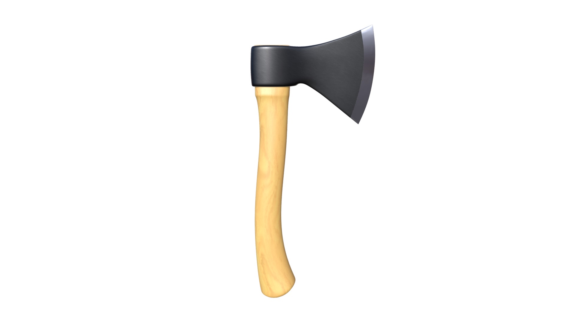 3D model Carpenter axe with wooden handle - This is a 3D model of the Carpenter axe with wooden handle. The 3D model is about a wooden spoon with a black handle.