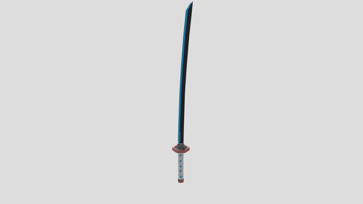 Giyu Tomioka Nichirin Sword 3D Model