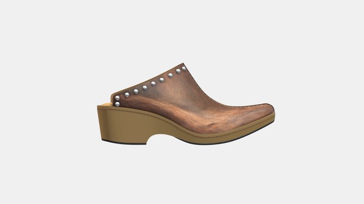 REBA BY JUSTIN - SLIDE ON CLOG WITH BUTT SEAM 3D Model