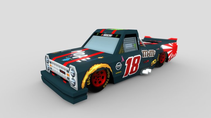 Low Poly Nissan Junior NASCAR Version 3D Model