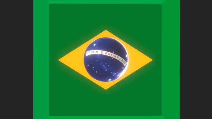 Brazil flag but it's in 3D 3D Model