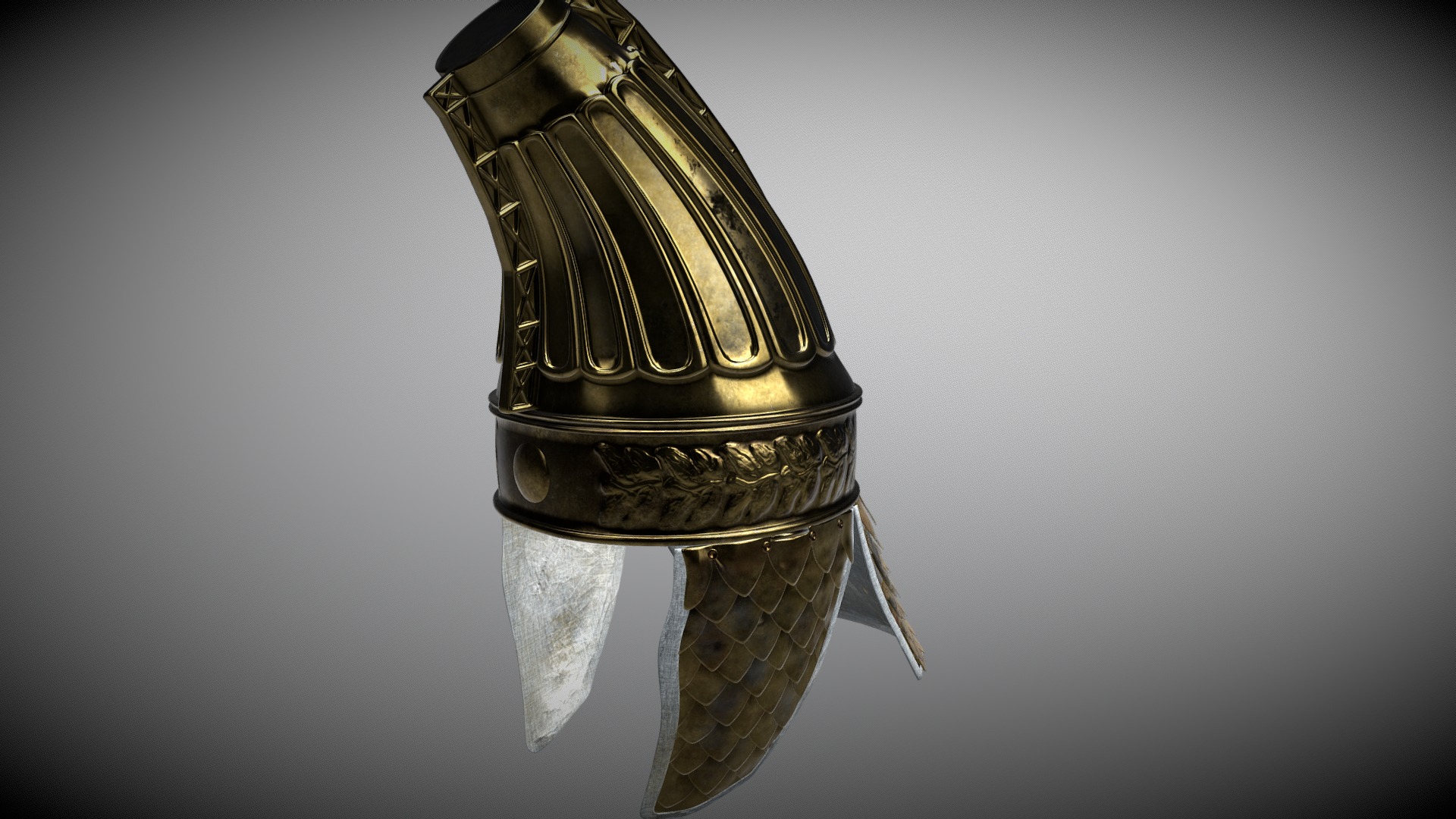3D model Casco Dacio /Dacian helmet - This is a 3D model of the Casco Dacio /Dacian helmet. The 3D model is about a silver and gold watch.