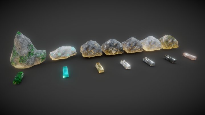 Ores and ingots 3D Model