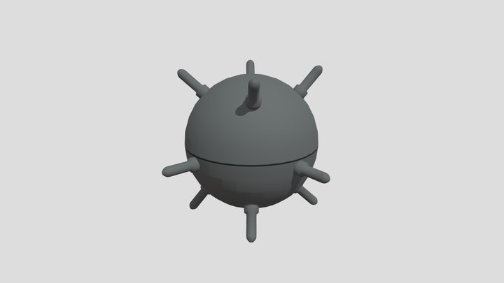 Underwater Mine Low Poly 3D Model