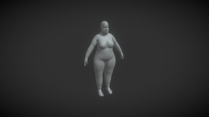 Female Body Fat Base Mesh 3D Model 20k Polygons 3D Model