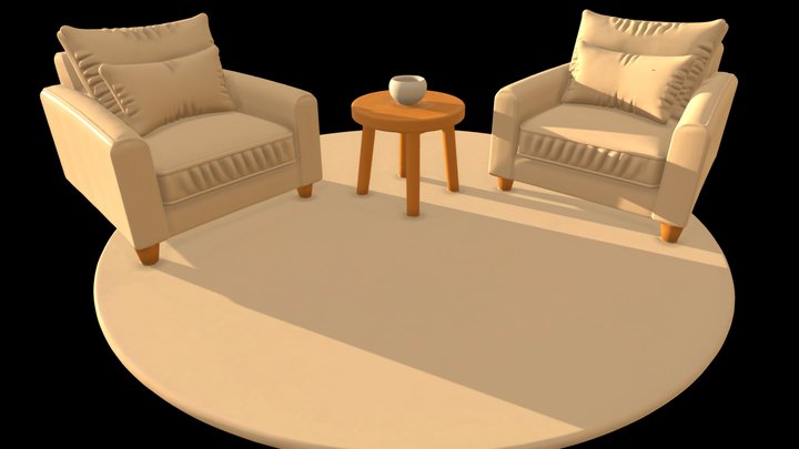 Cozy Interior Scene – 3D Model – Modèle 3D gratuit STL
